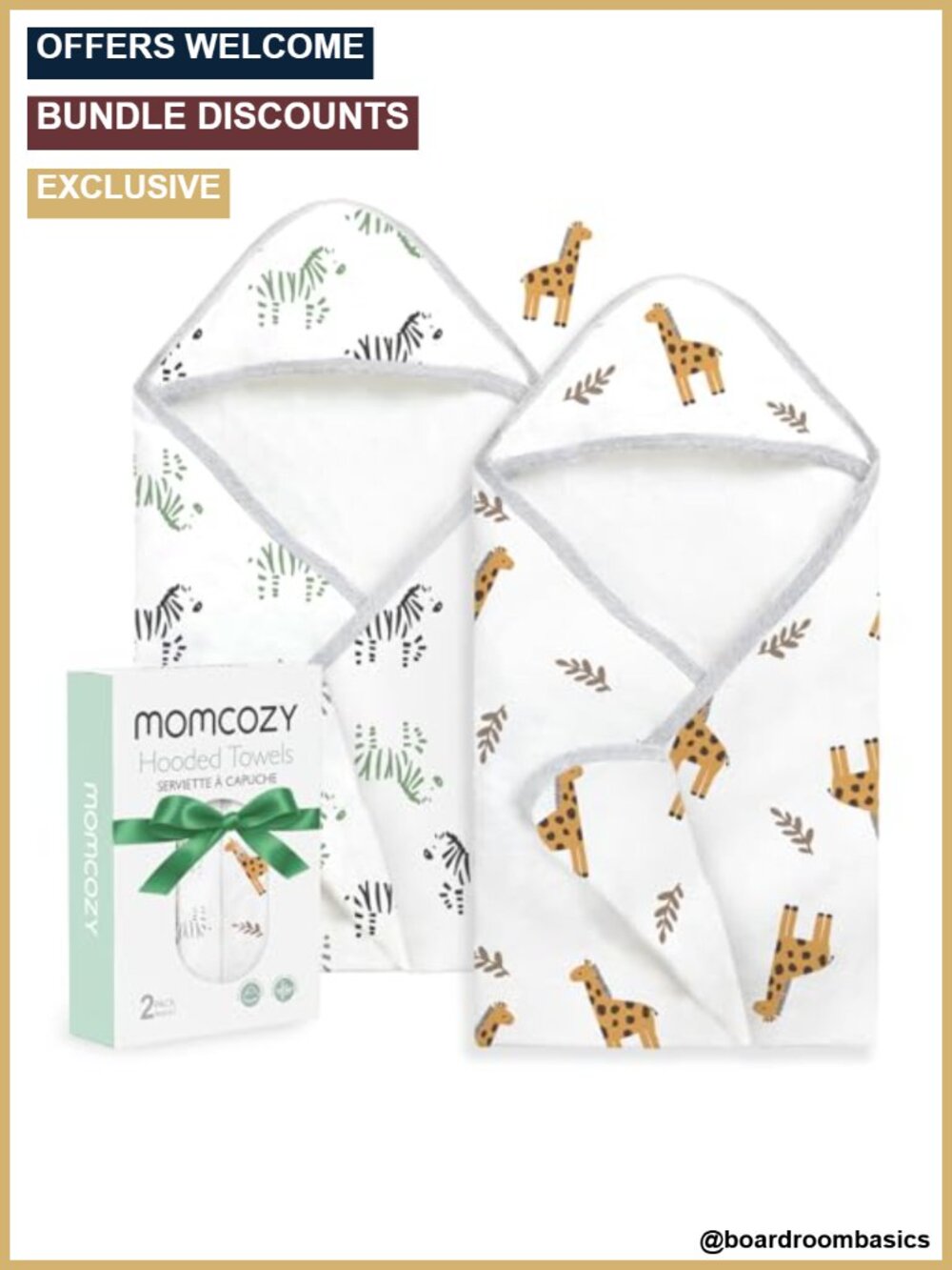 Soft Hooded Baby Towel Set 28x28 Viscose Bamboo Cotton Absorbent Newborn